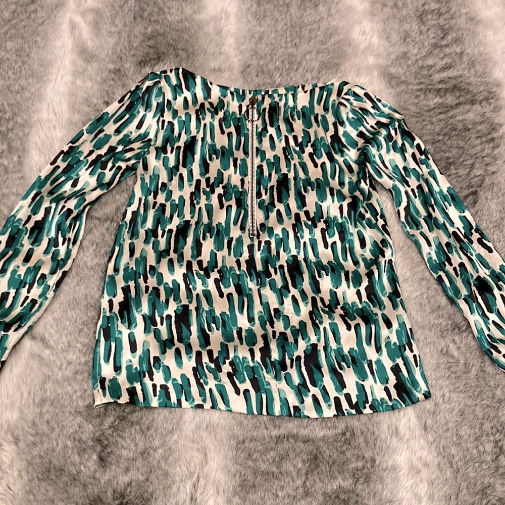 mischen printed silk top